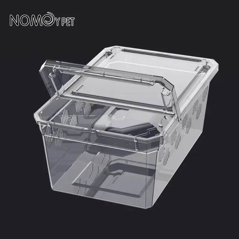 Cage d'élevage de reptiles en plastique transparent, vivariums avec balcon, fournitures de lézard, bivarium pour insectes, araignées, tortues - Animaleriex