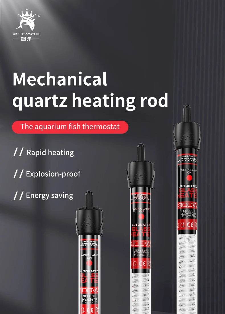 Tige chauffante à Thermostat à température réglable 110v-220v, 25W 50W 100W 200W 300W, Submersible pour Aquarium, réservoir de poissons, chaleur de l'eau - Animaleriex