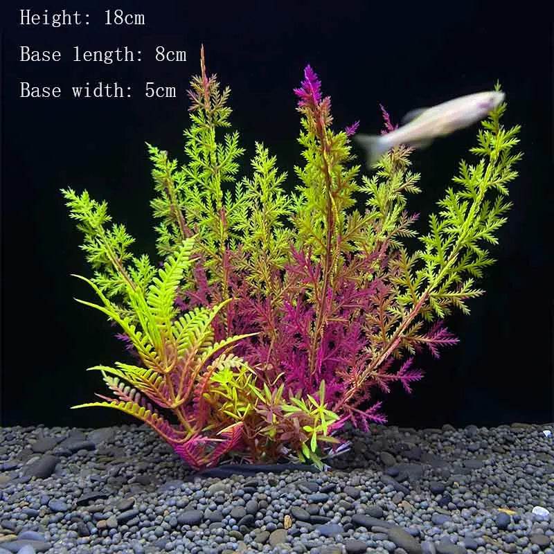 Plantes artificielles sous-marines en plastique pour Aquarium, faux arbuste aquatique, visualisation d'herbe verte, décoration de Simulation - Animaleriex