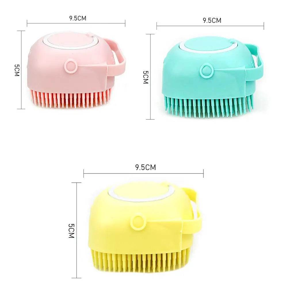 Brosse à shampoing pour chien, 2.7oz, 80ml, peigne de Massage pour chat, épurateur de toilettage pour le bain, cheveux courts, caoutchouc de Silicone souple - Animaleriex
