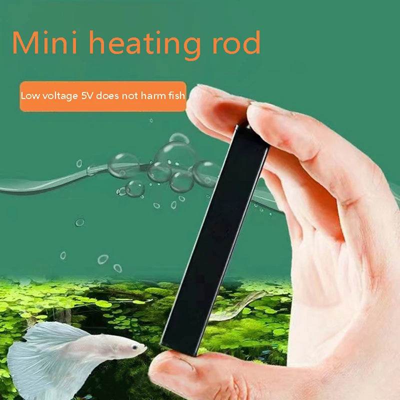 Mini chauffe-aquarium 5/10W, 1 pièce, chargeur USB, pour petit Aquarium, économie d'énergie, Protection contre la surchauffe, accessoires - Animaleriex