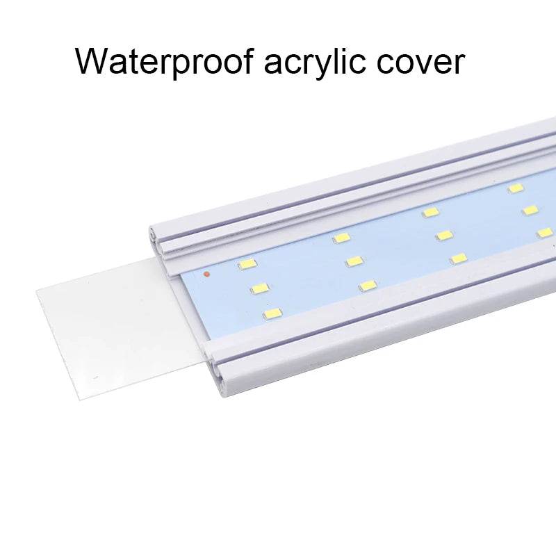 Lumière LED pour Aquarium Super mince Aquarium plante aquatique grandir éclairage étanche lumineux pince lampe bleu LED 18-72 cm pour plantes 220 v - Animaleriex
