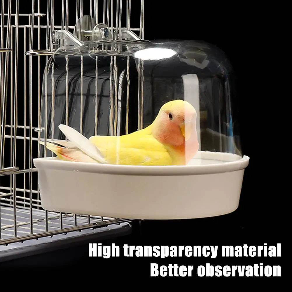 Bain d'oiseaux suspendu transparent pour Cage à perruches, accessoires pour perroquets, baignoire, douche, Cage pour canari, perruche, calopsitte - Animaleriex