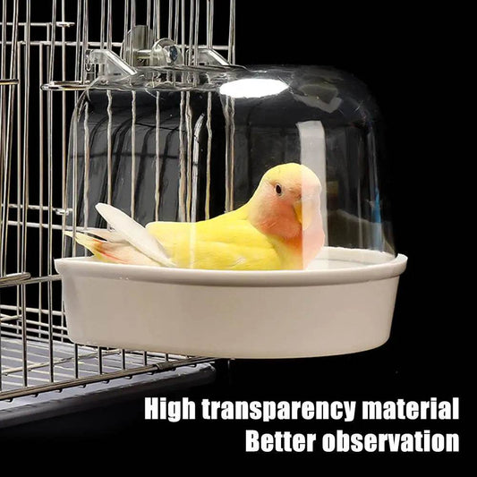 Bain d'oiseaux suspendu transparent pour Cage à perruches, accessoires pour perroquets, baignoire, douche, Cage pour canari, perruche, calopsitte - Animaleriex