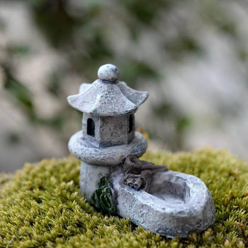 Accessoires de jardin féerique, puits d'eau de source miniatures, pont de bateau, ornement de Statue, Figurines de paysage, décor artisanal de jardin de maison - Animaleriex