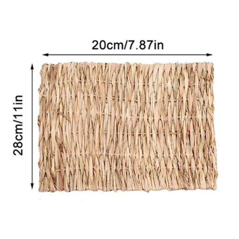 Cages à lapin tissées pliables pour animaux de compagnie, Hamster, cochon d'inde, lapin, herbe, jouet à mâcher, tapis, nid de lit de maison pour petits animaux, accessoires pour lapins - Animaleriex