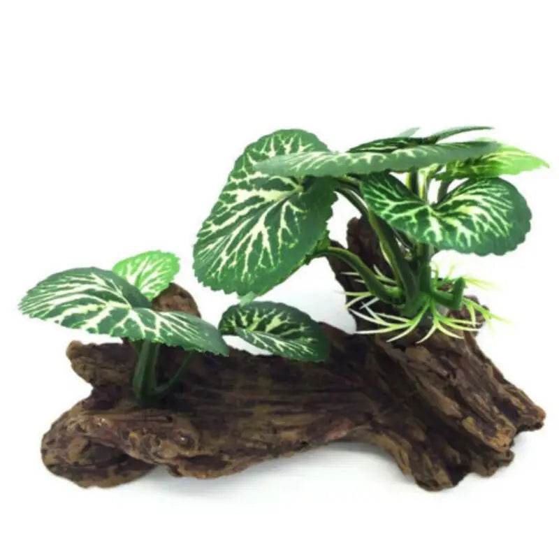 Tronc d'arbre de tortue artificiel en plastique, bois flotté, Aquarium, réservoir de poissons, cylindre de Reptile, fabrication de racines, plante, décoration en bois, ornement - Animaleriex