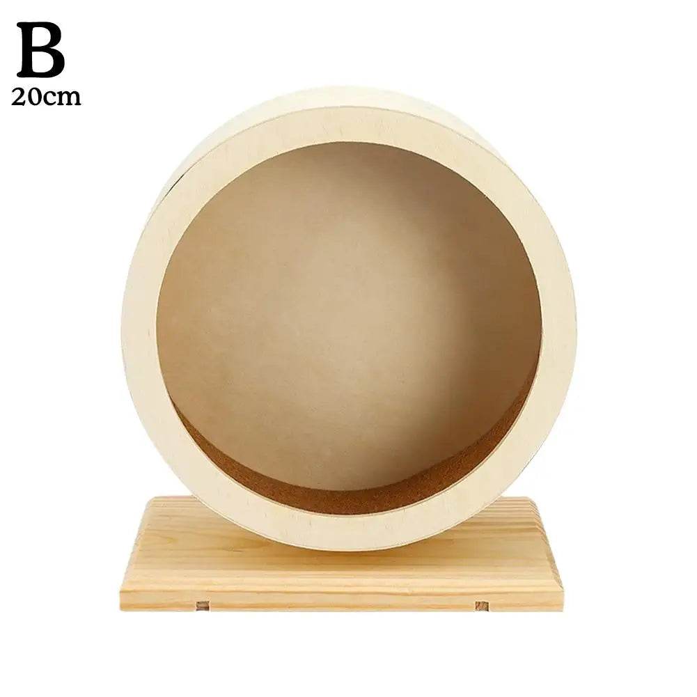 Roue de course pour Hamster, ours doré, support de ceinture en bois muet avec coussin en liège, rouleau de sport, ours doré, aménagement paysager, fournitures pour animaux de compagnie - Animaleriex