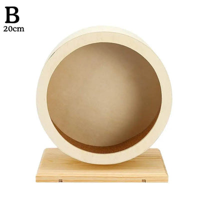 Roue de course pour Hamster, ours doré, support de ceinture en bois muet avec coussin en liège, rouleau de sport, ours doré, aménagement paysager, fournitures pour animaux de compagnie - Animaleriex