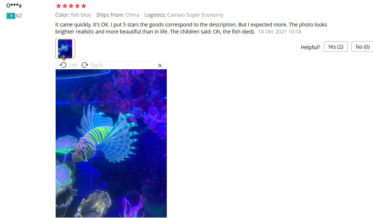 Aquarium artificiel lumineux, poisson-lion, paysage en Silicone, faux poisson flottant, lueur dans la nuit, ornement, décoration de la maison - Animaleriex