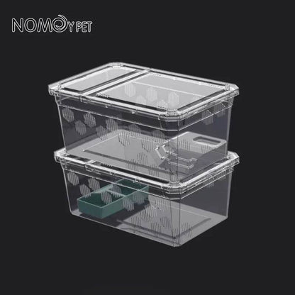 Cage d'élevage de reptiles en plastique transparent, vivariums avec balcon, fournitures de lézard, bivarium pour insectes, araignées, tortues - Animaleriex