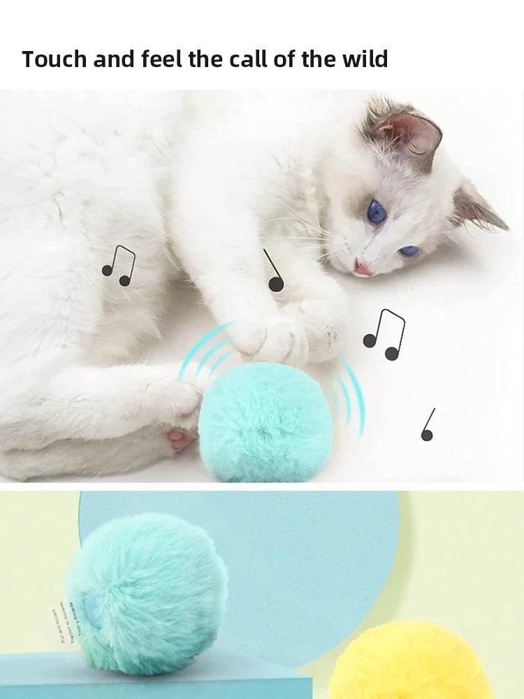 Jouets intelligents en peluche pour chat, jouet électrique d'entraînement à l'herbe à chat, chaton tactile, produit pour animaux de compagnie, balle à couinement - Animaleriex