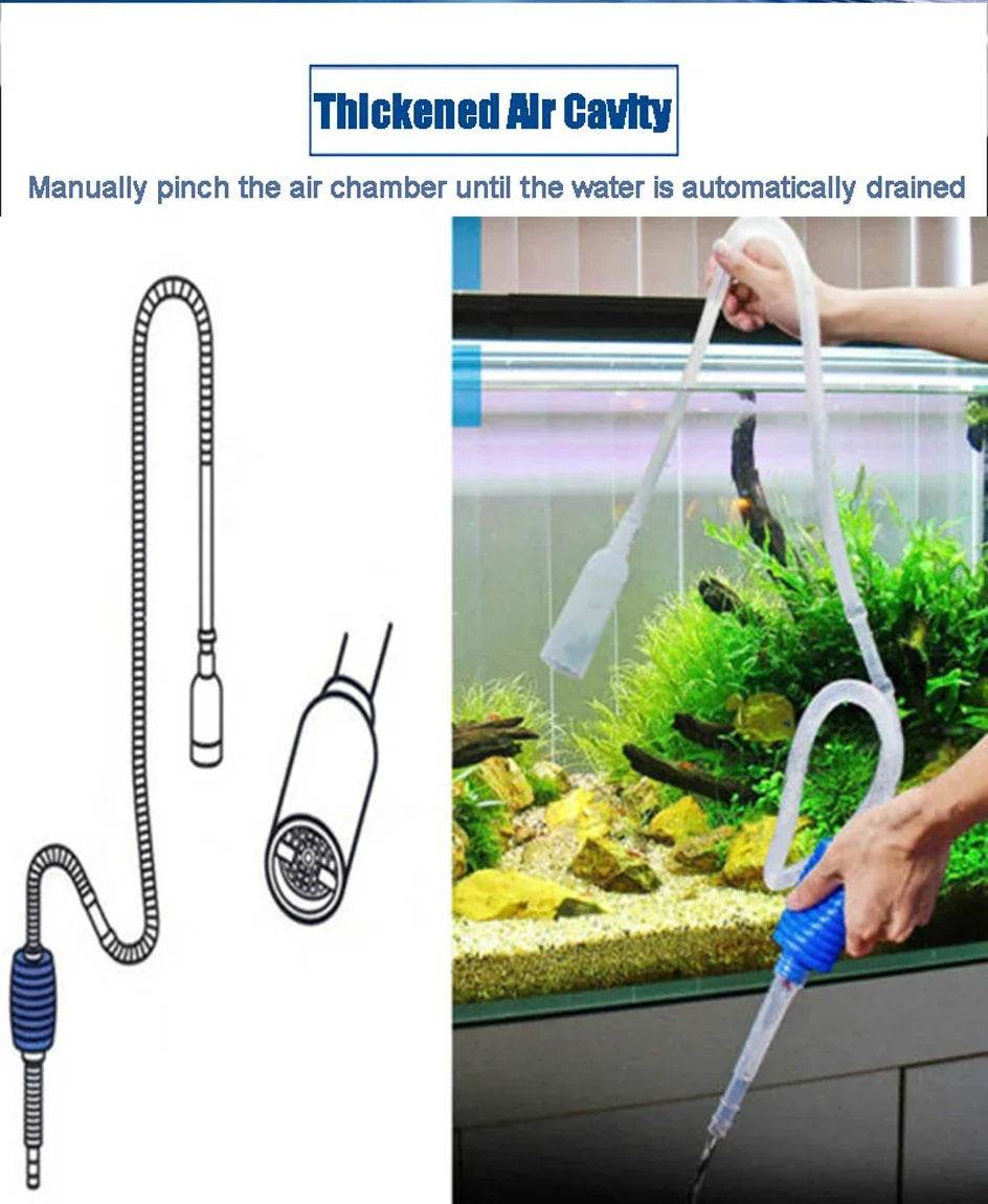 Siphon d'aquarium, pompe d'aspirateur, accessoires Acuario, changeur d'eau semi-automatique, filtre à eau de gravier - Animaleriex