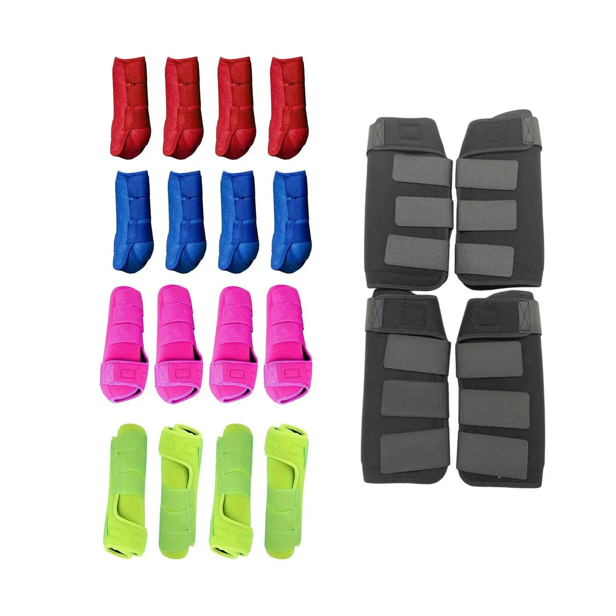 4x bottes de cheval, équipement de protection des jambes, ensemble d'enveloppements de jambes pour l'entraînement à l'équitation - Animaleriex