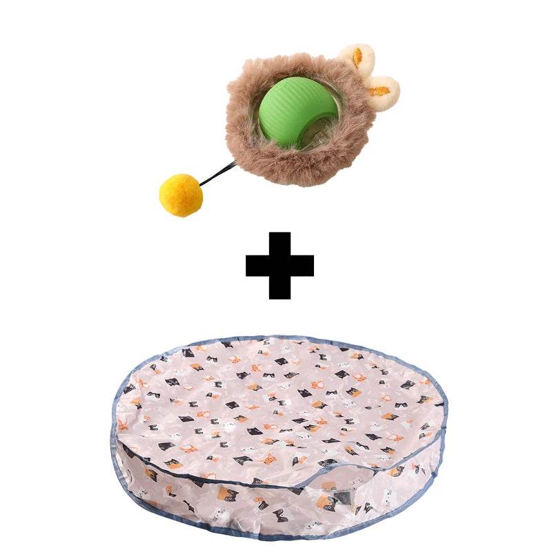 Jouets interactifs pour chat, balle à roulement rapide dans une pochette, jouet pour chaton, cache-cache, activé par le mouvement, pour l'intérieur - Animaleriex