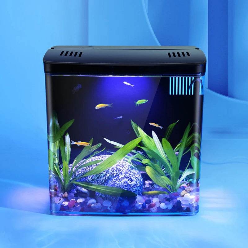 Réservoir de poissons de salon, petit mini réservoir Douyu, réservoir écologique de table domestique, filtre arrière à circulation automatique, réservoir de poissons rouges - Animaleriex