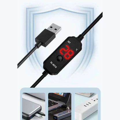 Chauffage d'aquarium réglable submersible 20 W/25 W avec affichage numérique, contrôleur de température externe 18-34 °C USB Mini - Animaleriex