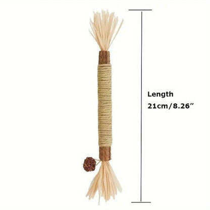 Jouets pour chats, bâton à mâcher en vigne argentée, Polygonum Kitty, herbe de raphia, fournitures pour animaux de compagnie, bâton de nettoyage des dents, morsure d'animal de compagnie, jouet pour chat, corde de chanvre, 1 pièce - Animaleriex