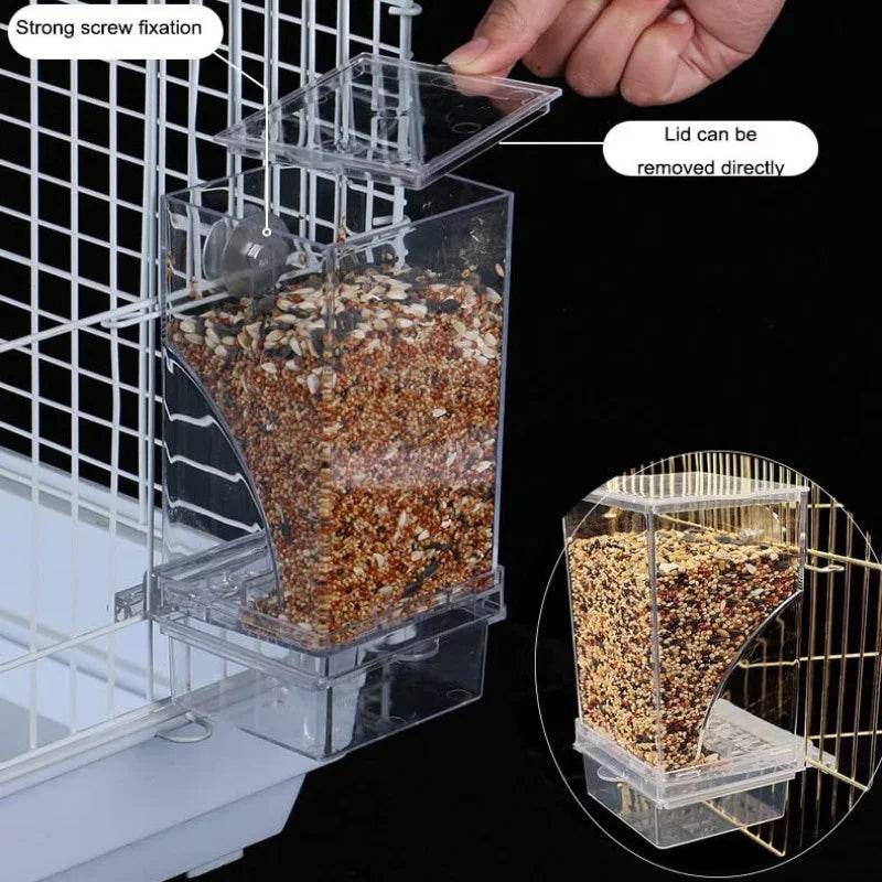 Mangeoires automatiques pour oiseaux, sans gâchis, pour perroquets, conteneur de nourriture en acrylique, accessoires de Cage pour petites et moyennes perruches - Animaleriex