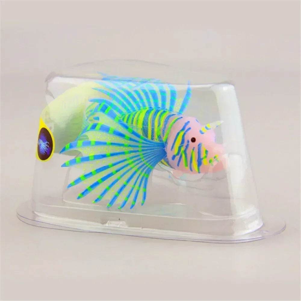 Aquarium artificiel lumineux, poisson-lion, paysage en Silicone, faux poisson flottant, lueur dans la nuit, ornement, décoration de la maison - Animaleriex