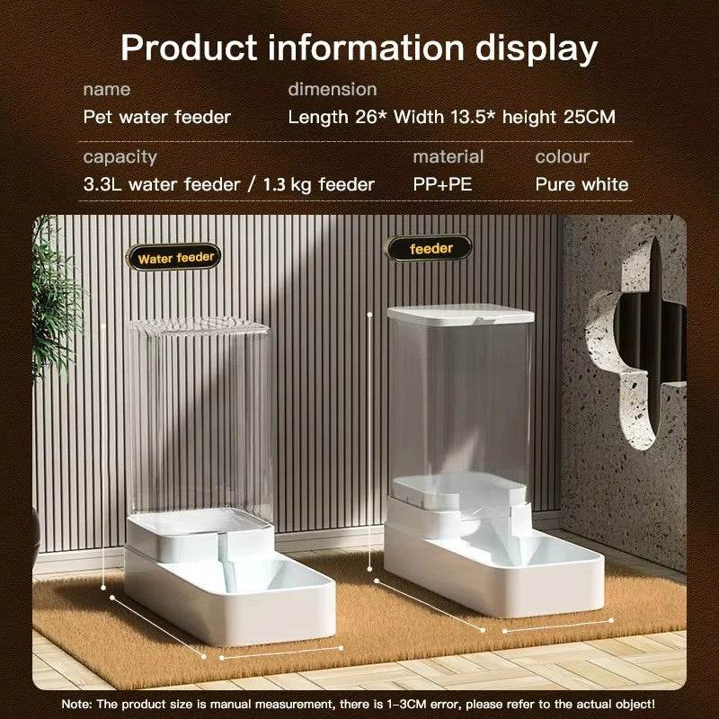 Mangeoire pour chien Distributeur d'eau pour chat Mangeoire automatique pour chat et distributeur d'eau pour chat Mangeoire pour chat par gravité Distributeur de stockage de nourriture Conteneur - Animaleriex