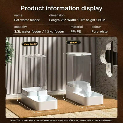 Mangeoire pour chien Distributeur d'eau pour chat Mangeoire automatique pour chat et distributeur d'eau pour chat Mangeoire pour chat par gravité Distributeur de stockage de nourriture Conteneur - Animaleriex