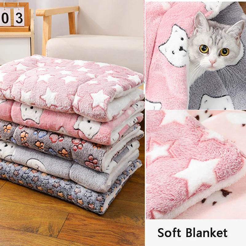 Tapis de couchage épais en flanelle respirant pour chat, coussin doux pour petit chien, couverture chaude d'hiver pour chat - Animaleriex
