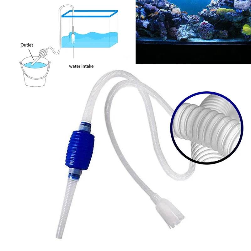 Siphon d'aquarium, pompe d'aspirateur, accessoires Acuario, changeur d'eau semi-automatique, filtre à eau de gravier - Animaleriex
