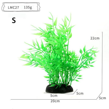 Ornements d'aquarium, plantes de Simulation, décorations d'aménagement paysager d'aquarium, plantes d'eau en plastique, fleurs, arbres, roches, accessoires - Animaleriex