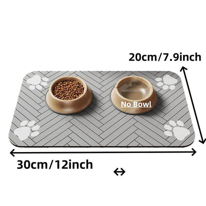 Tapis d'alimentation pour animaux de compagnie, napperon absorbant pour bol de nourriture et d'eau, avec support en caoutchouc imperméable, tapis d'eau à séchage rapide pour chien et chat - Animaleriex
