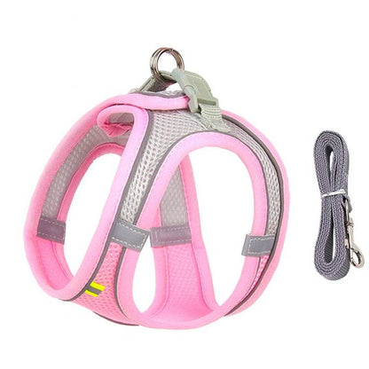 Ensemble de laisse de harnais pour chien pour petits chiens, harnais réglable pour chiot et chat, gilet bouledogue français, Chihuahua, carlin, laisse de marche en plein air - Animaleriex