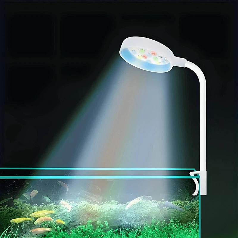 Lumière d'aquarium avec adaptateur LED à clipser, petite lumière USB à spectre complet, éclairage rotatif à 360 ° - Animaleriex
