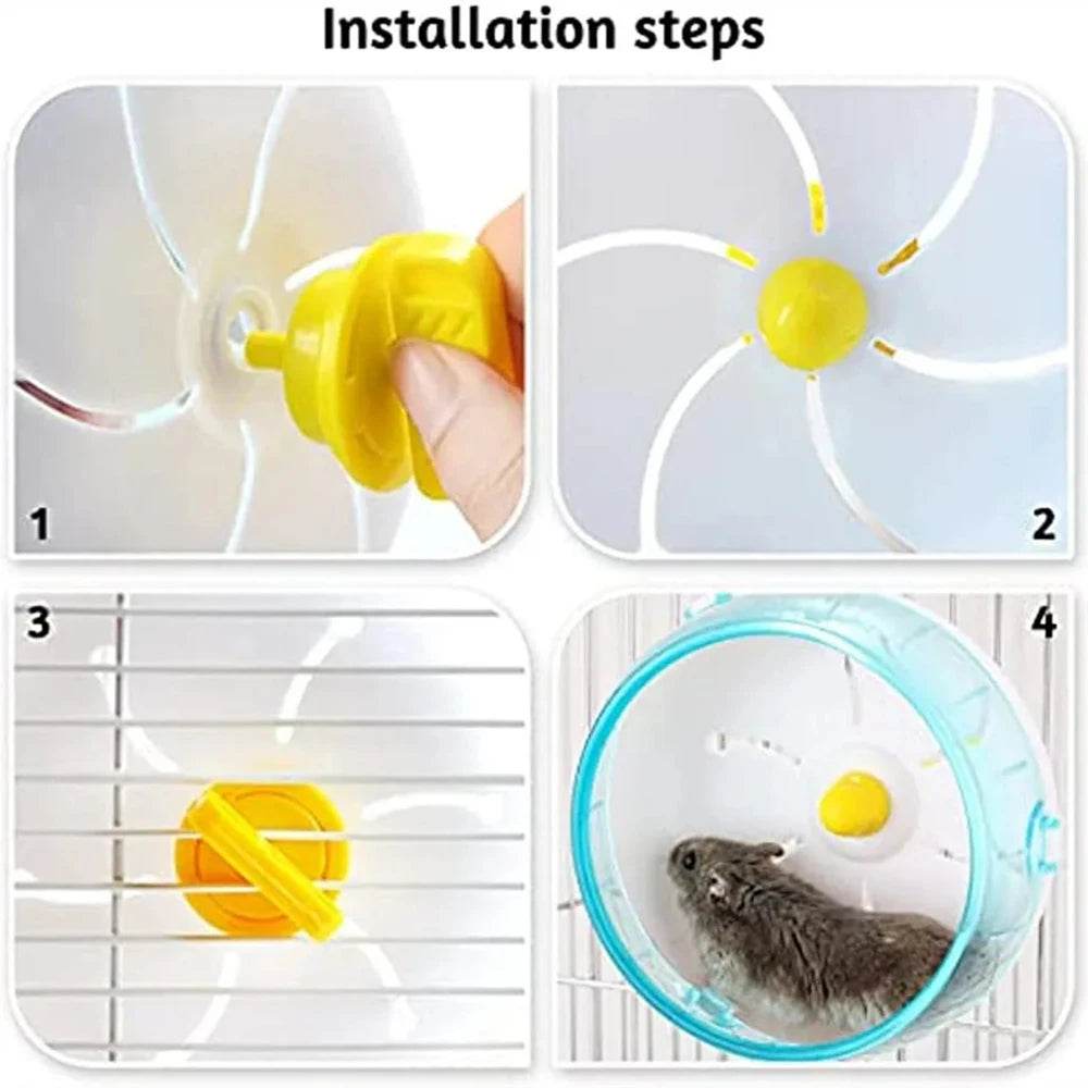 Hamster disque de course jouet Sport course silencieux Transparent petit animal de compagnie rotatif Jogging roue roue jouets animal de compagnie Hamster Cage fournitures - Animaleriex