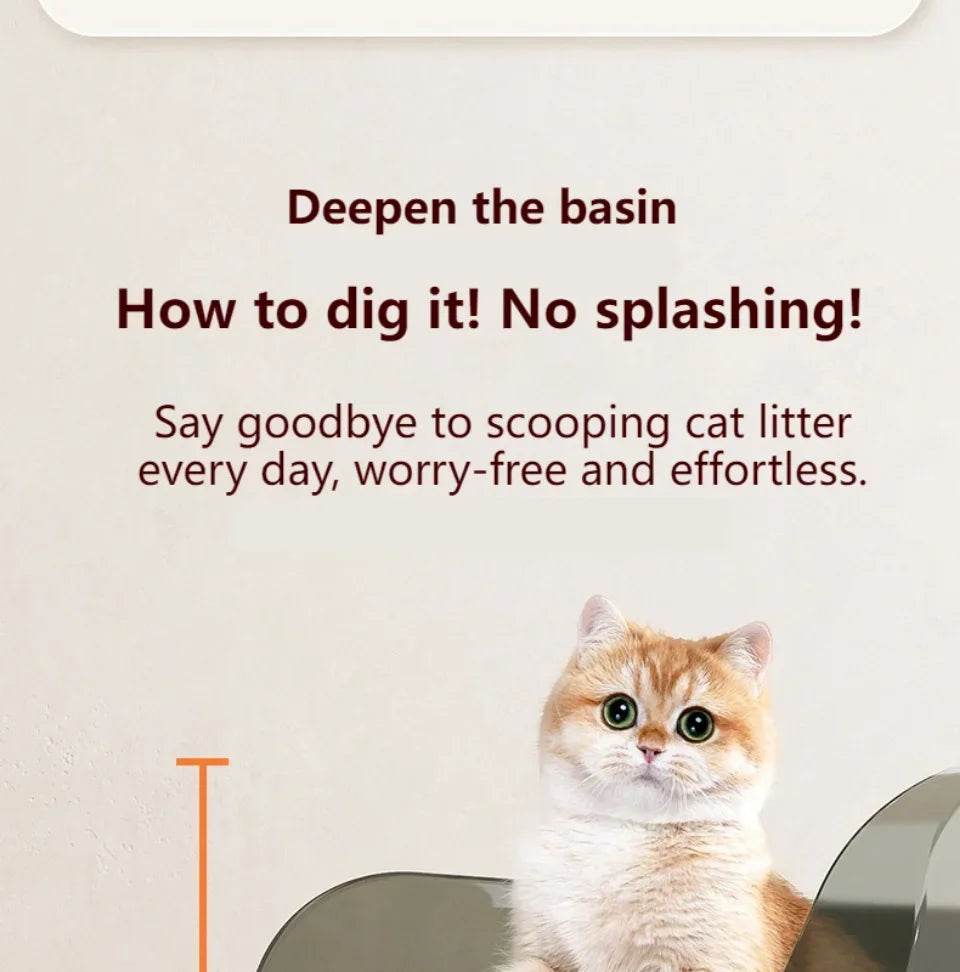 Bac à litière ouvert pour chat, toilettes épaisses pour animaux de compagnie, semi-fermées, résistantes aux éclaboussures, avec cuillère à litière, fournitures pour chats - Animaleriex