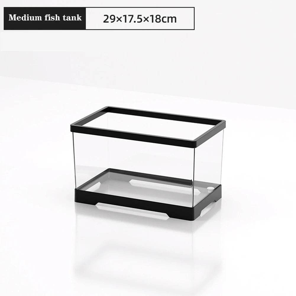 Grand réservoir de tortues Transparent, réservoir de poissons d'aquarium avec Drain de fond, Reptiles amphibiens avec plate-forme de baignade, boîte d'élevage ouverte - Animaleriex