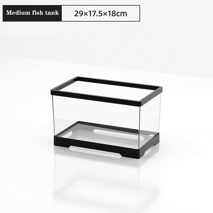 Grand réservoir de tortues Transparent, réservoir de poissons d'aquarium avec Drain de fond, Reptiles amphibiens avec plate-forme de baignade, boîte d'élevage ouverte - Animaleriex