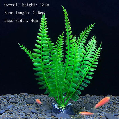Plantes artificielles sous-marines en plastique pour Aquarium, faux arbuste aquatique, visualisation d'herbe verte, décoration de Simulation - Animaleriex