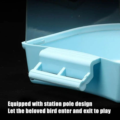Bain d'oiseaux suspendu transparent pour Cage à perruches, accessoires pour perroquets, baignoire, douche, Cage pour canari, perruche, calopsitte - Animaleriex