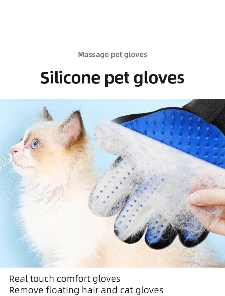 Gants en Silicone pour animaux de compagnie, épilation pour chien et chat, fournitures pour chat, peigne, brosse d'épilation, gants collants en caoutchouc - Animaleriex