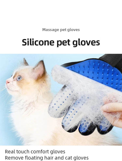 Gants en Silicone pour animaux de compagnie, épilation pour chien et chat, fournitures pour chat, peigne, brosse d'épilation, gants collants en caoutchouc - Animaleriex