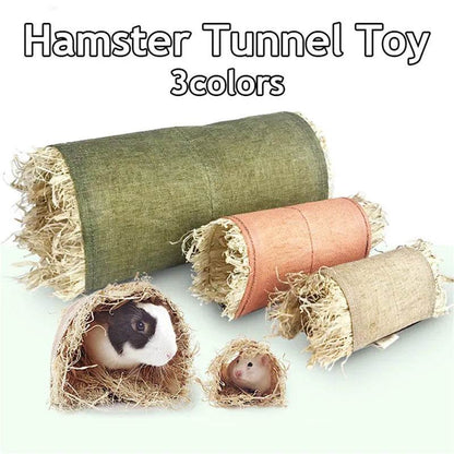 Cages à lapin tissées pliables pour animaux de compagnie, Hamster, cochon d'inde, lapin, herbe, jouet à mâcher, tapis, nid de lit de maison pour petits animaux, accessoires pour lapins - Animaleriex