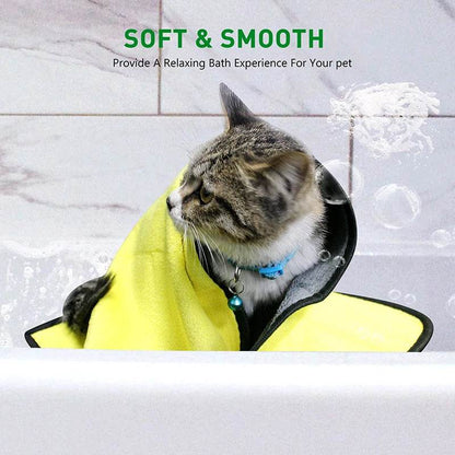 Serviette de bain absorbante pour animaux de compagnie, à séchage rapide, pour chiens et chats, en Fiber douce et non pelucheuse, couverture pour animaux de compagnie, fournitures pour animaux de compagnie - Animaleriex