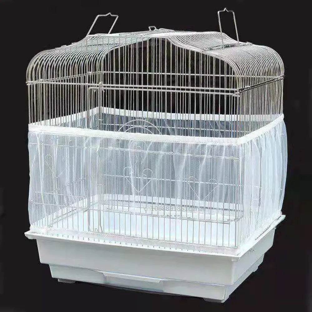 Couverture de cage à oiseaux en maille de Nylon, couverture pour perroquet, blocage de la poussière, tissu respirant, capuche de protection en maille, nettoyage facile, accessoires de Cage - Animaleriex