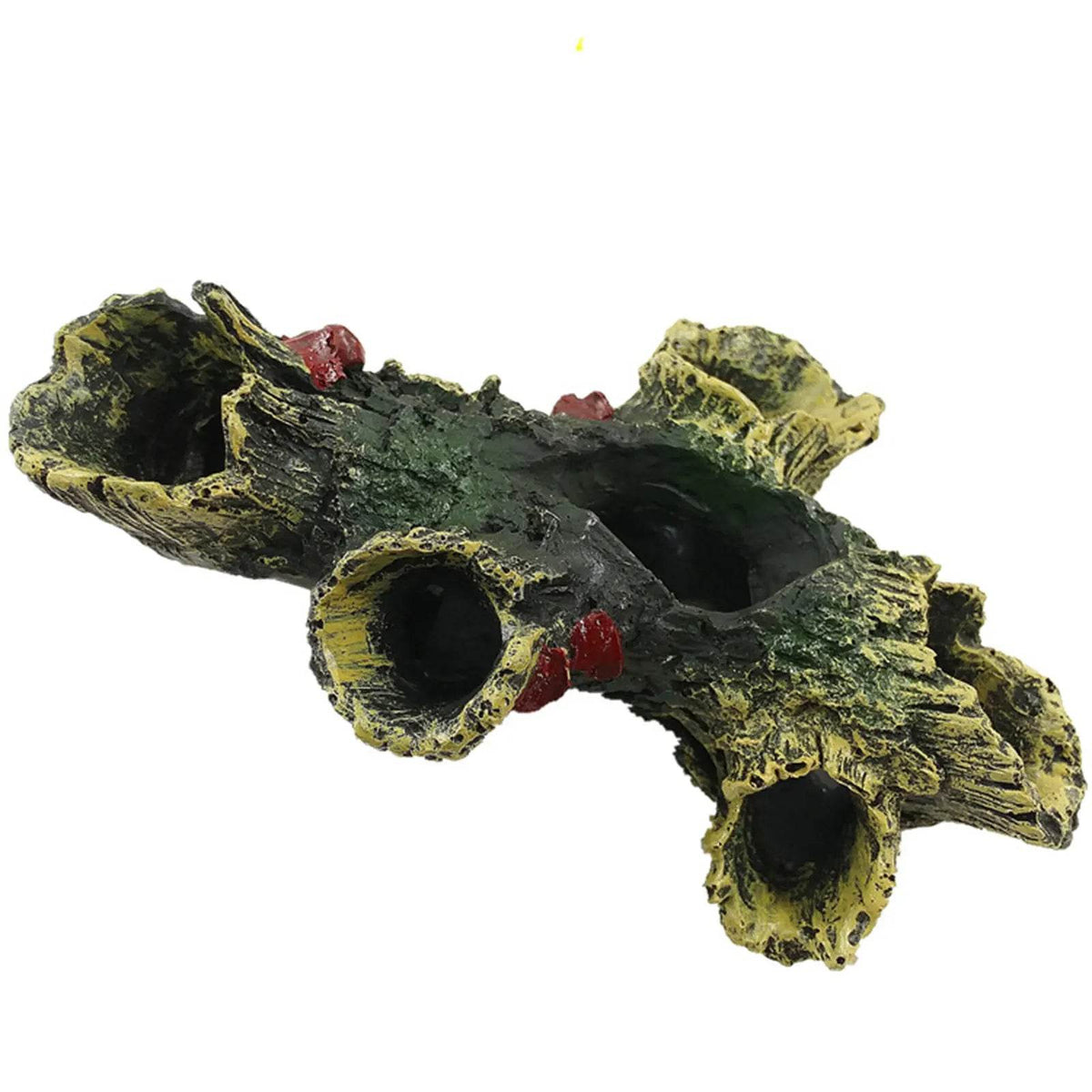 Décor de bûches creuses d'aquarium multifonction en résine, grotte de cachette de poisson Non toxique, décoration en bois mort pour Aquarium - Animaleriex