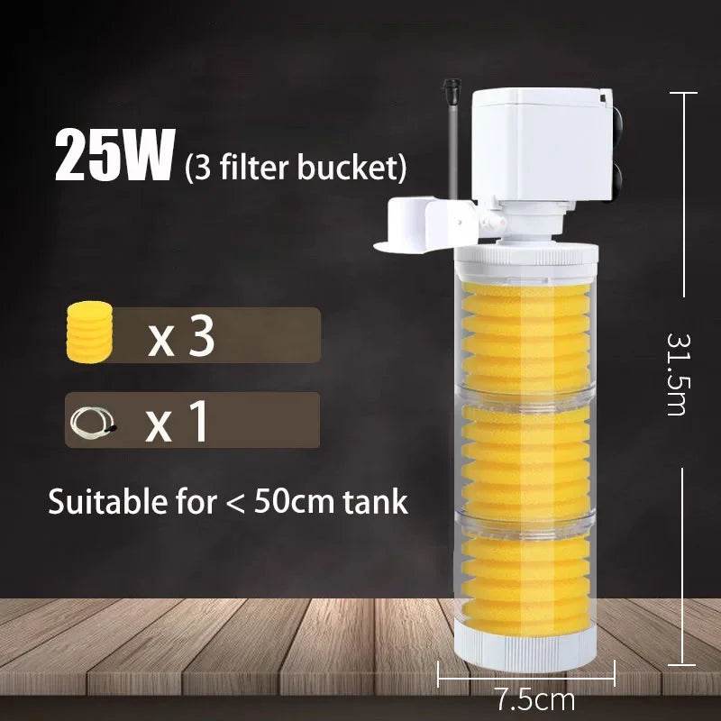 Filtre silencieux 220V 50Hz pour Aquarium, tortue, poisson, pompe à eau Submersible, Bio éponge, écumoire, fabricant de vagues, accessoires de filtres - Animaleriex