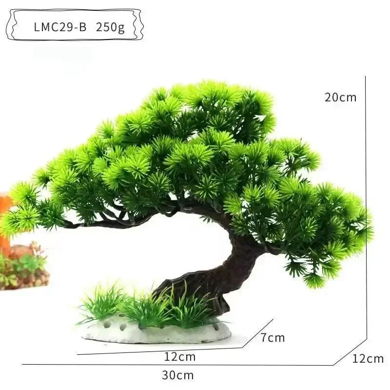 Ornements d'aquarium, plantes de Simulation, décorations d'aménagement paysager d'aquarium, plantes d'eau en plastique, fleurs, arbres, roches, accessoires - Animaleriex