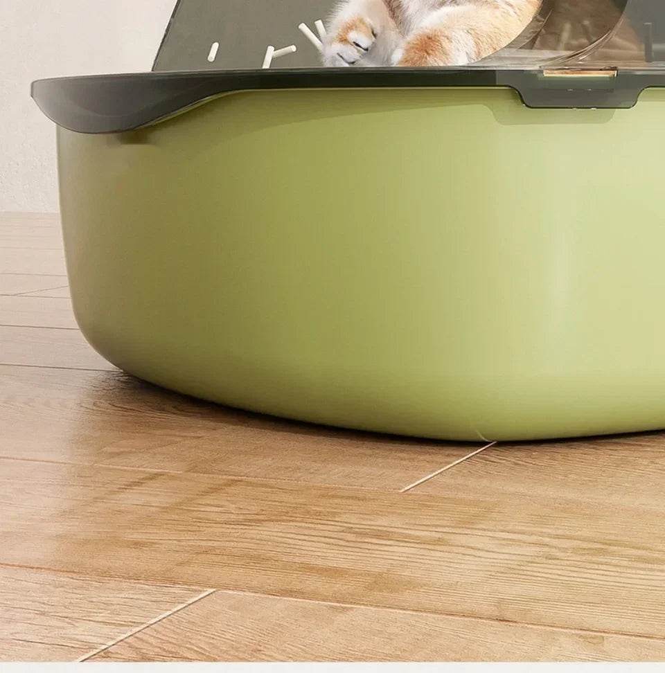 Bac à litière ouvert pour chat, toilettes épaisses pour animaux de compagnie, semi-fermées, résistantes aux éclaboussures, avec cuillère à litière, fournitures pour chats - Animaleriex