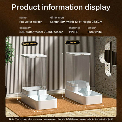 Mangeoire pour chien Distributeur d'eau pour chat Mangeoire automatique pour chat et distributeur d'eau pour chat Mangeoire pour chat par gravité Distributeur de stockage de nourriture Conteneur - Animaleriex
