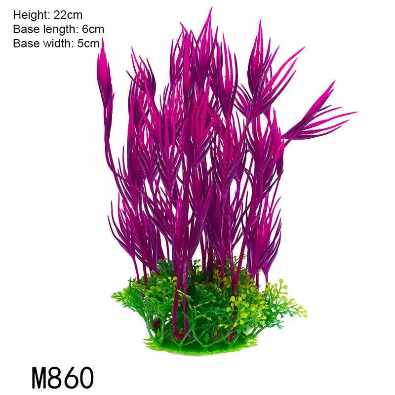 Plantes artificielles sous-marines en plastique pour Aquarium, faux arbuste aquatique, visualisation d'herbe verte, décoration de Simulation - Animaleriex