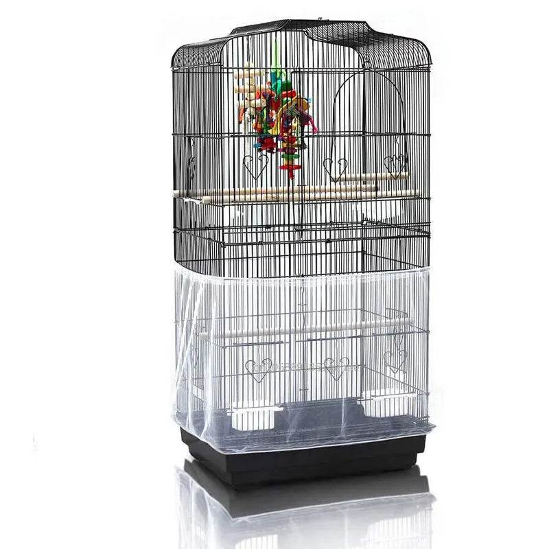 Couverture de cage à oiseaux en maille de Nylon, couverture pour perroquet, blocage de la poussière, tissu respirant, capuche de protection en maille, nettoyage facile, accessoires de Cage - Animaleriex